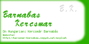 barnabas kercsmar business card