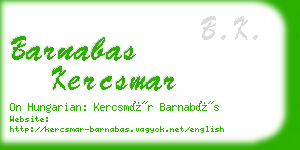 barnabas kercsmar business card